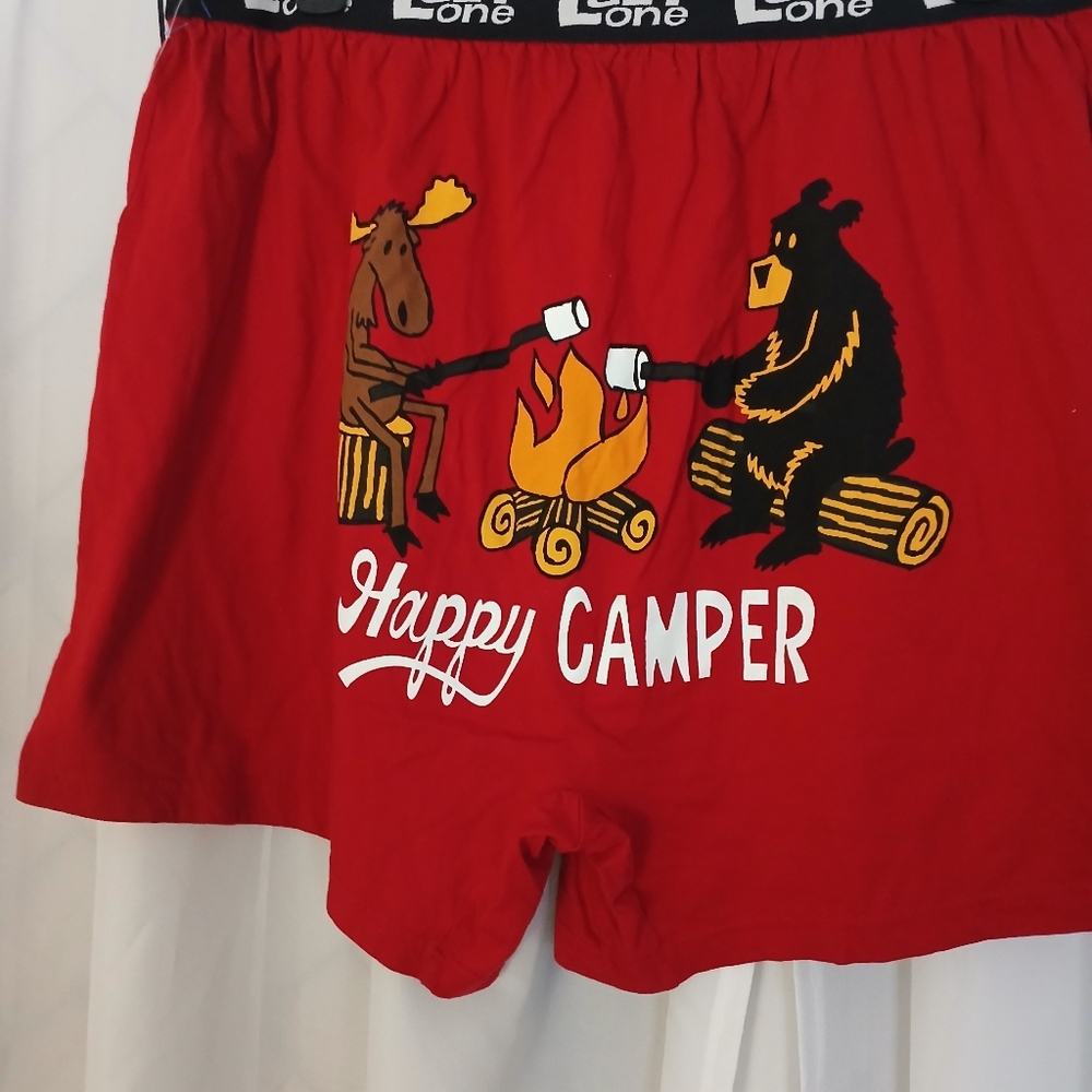 Lazy One Red Happy Camper Boxers